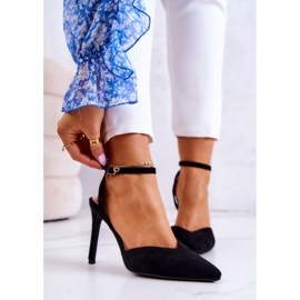 FB2 Zapatos de tacón con hebilla de ante negro Kharen 1