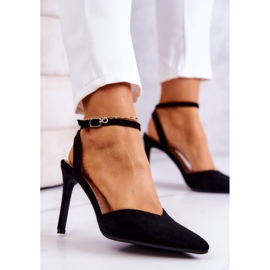 FB2 Zapatos de tacón con hebilla de ante negro Kharen 5