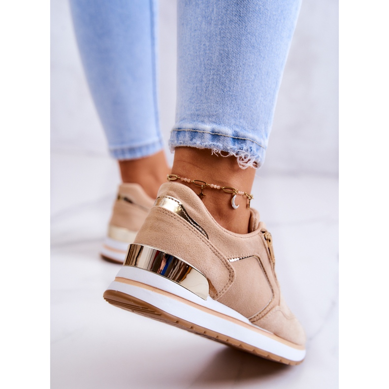 FB2 Zapatos deportivos de gamuza en una plataforma ribereña beige oscuro 2