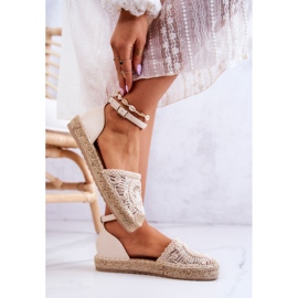 FE1 Alpargatas De Mujer Sobre Plataforma Trenzada Beige Calise 5