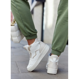 FG2 Deportivas Altas de Mujer Blancas y Beige Megithoe blanco 5