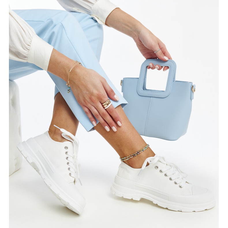 Zapatillas blancas con suela Prenzel gruesa blanco 1