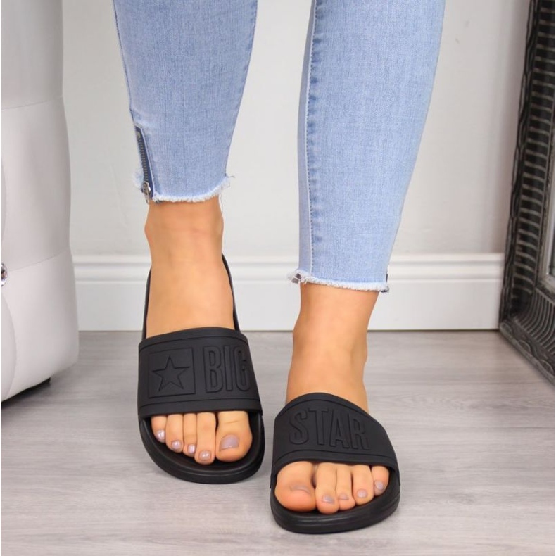 Pantuflas de Mujer Big Star Black DD274A271 negro dorado 3