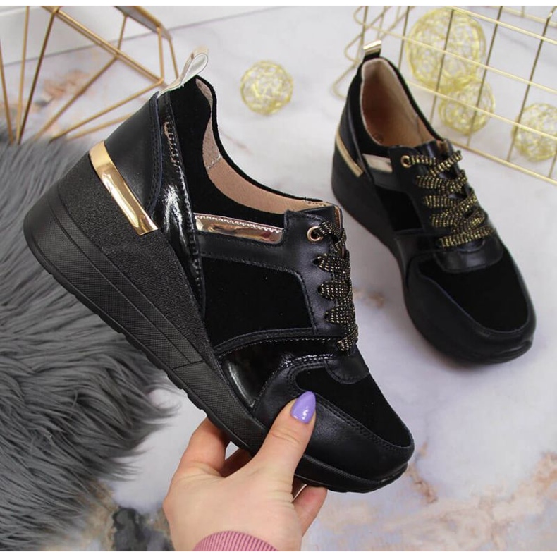 Deportivas con cuña S. Barski W OLI160 negro 1