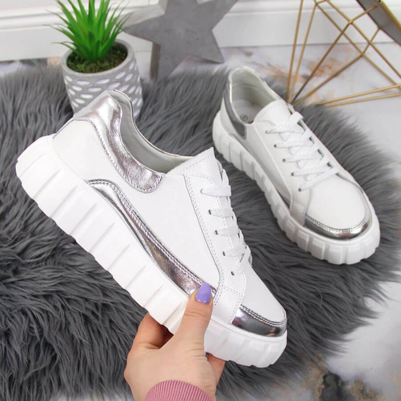 Zapatos de cuero en la plataforma S. Barski W OLI161 blanco 1