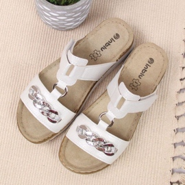 Chanclas velcro con cadena brillo Inblu W ARC11 blanco 3