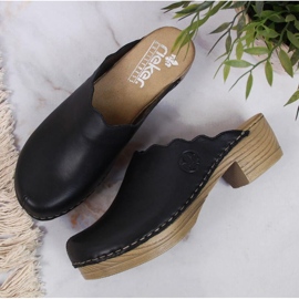 Chanclas de cuero Rieker W RKR530 negro 3