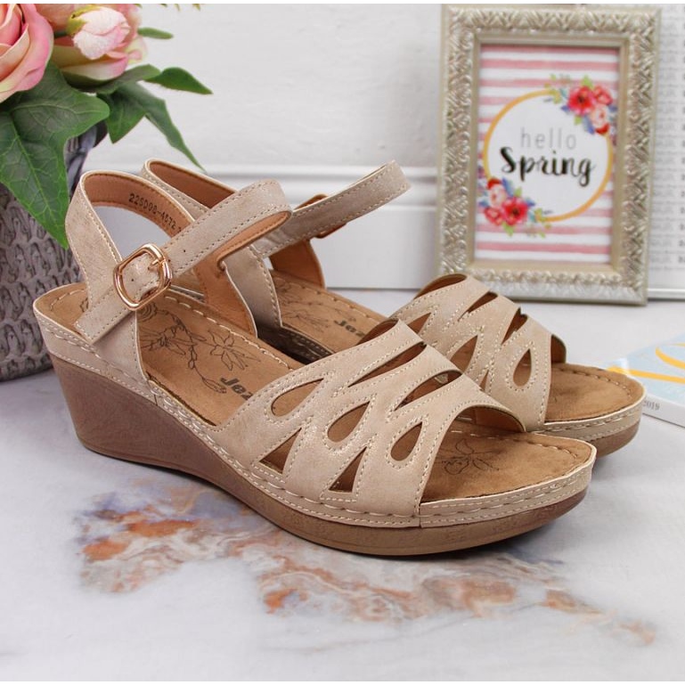 Sandalias cuña Jezzi W EVE350A beige 2