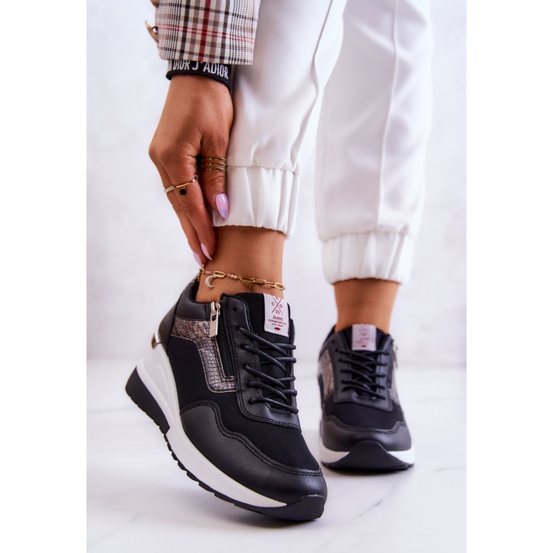 Zapatillas Mujer Cuña Cross Jeans JJ2R4027C Negro 2