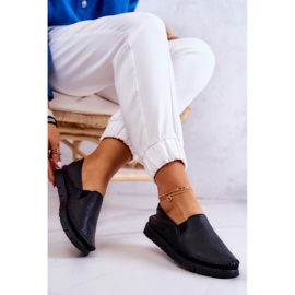 Zapatos sin cordones de cuero para mujer Maciejka 03512-01 Negro 4