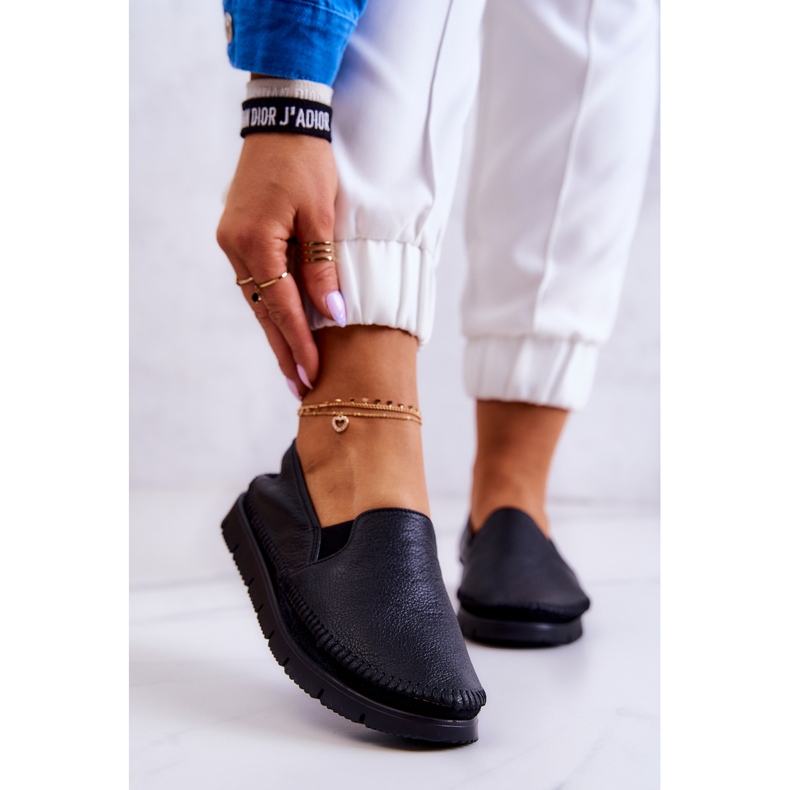 Zapatos sin cordones de cuero para mujer Maciejka 03512-01 Negro 1