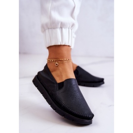 Zapatos sin cordones de cuero para mujer Maciejka 03512-01 Negro 2