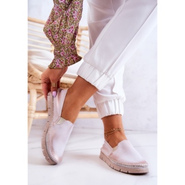 Zapatos sin cordones de cuero para mujer Maciejka 03512-28 Rosa claro 2