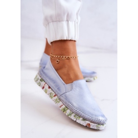 Zapatos sin cordones de cuero para mujer Maciejka 03512-40 Azul claro 2
