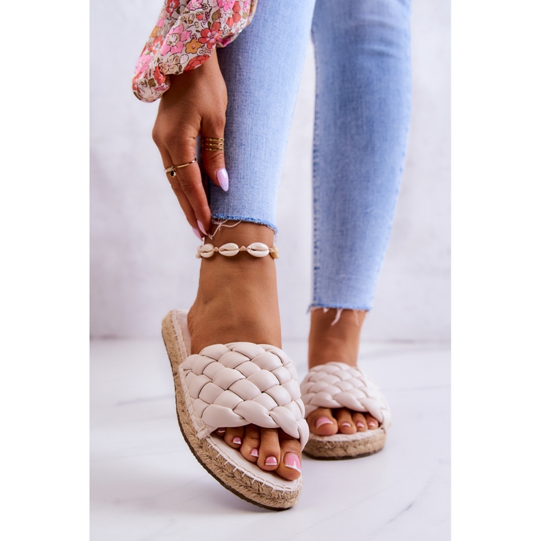 Pantuflas Piel Trenzada Big Star JJ274922 Beige 1