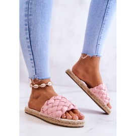 Pantuflas Piel Trenzada Big Star JJ274921 Rosa rosado 3