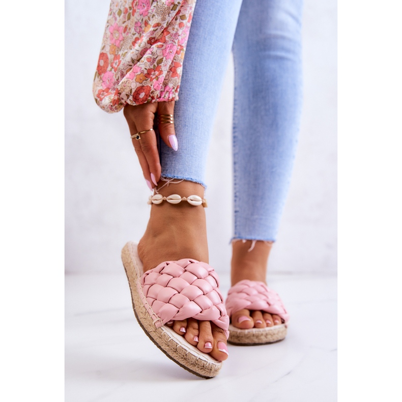 Pantuflas Piel Trenzada Big Star JJ274921 Rosa rosado 1