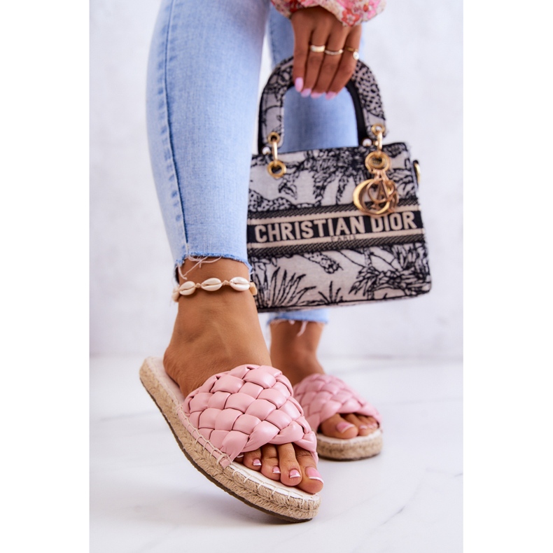 Pantuflas Piel Trenzada Big Star JJ274921 Rosa rosado 2