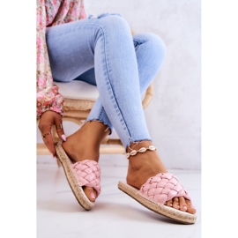 Pantuflas Piel Trenzada Big Star JJ274921 Rosa rosado 5