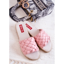 Pantuflas Piel Trenzada Big Star JJ274921 Rosa rosado 6