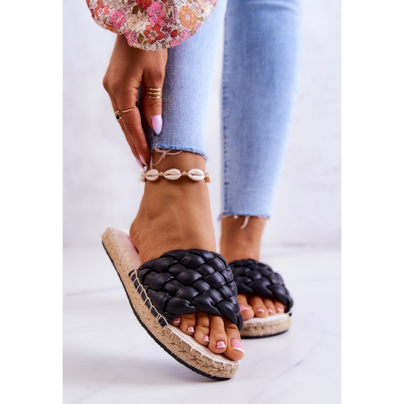 Pantuflas Piel Trenzada Big Star JJ274919 Negro 1