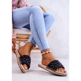 Pantuflas Piel Trenzada Big Star JJ274919 Negro 5