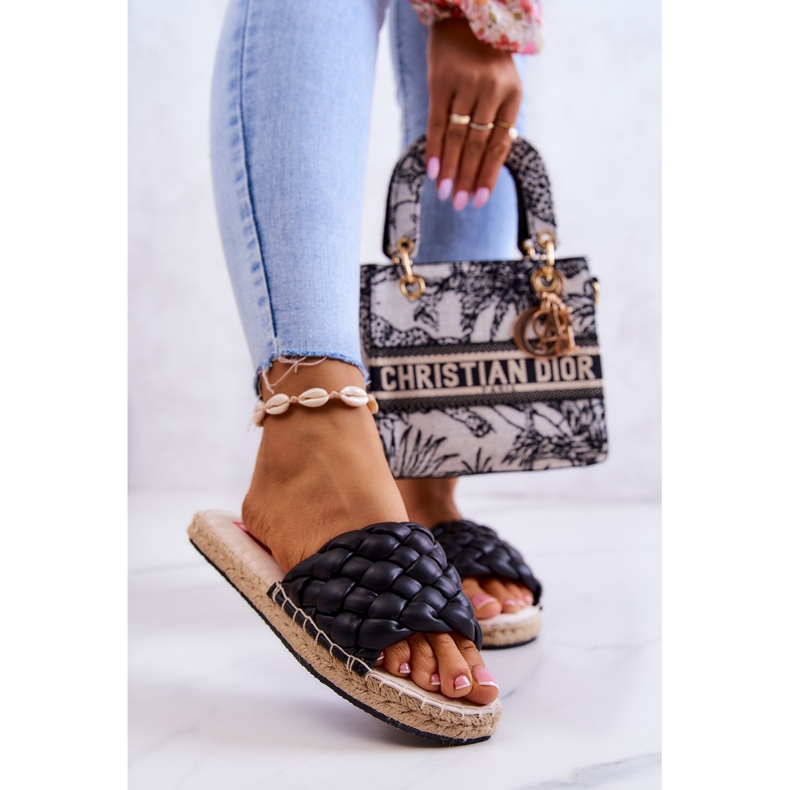 Pantuflas Piel Trenzada Big Star JJ274919 Negro 2