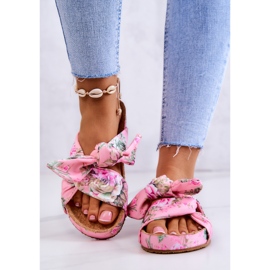 Pantuflas Clásicas Con Flores Big Star JJ274702 Rosa multicolor 2