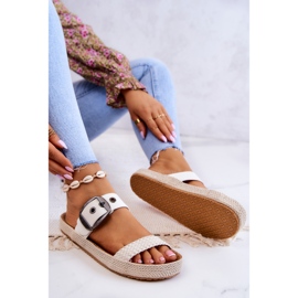 Pantuflas De Moda Con Hebilla Big Star JJ274729 Blanco 6