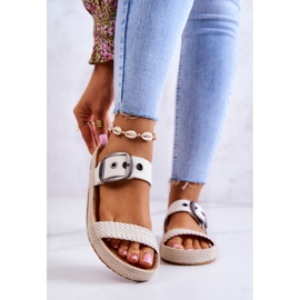 Pantuflas De Moda Con Hebilla Big Star JJ274729 Blanco 1
