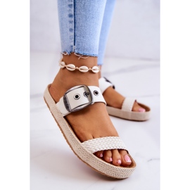 Pantuflas De Moda Con Hebilla Big Star JJ274729 Blanco 2
