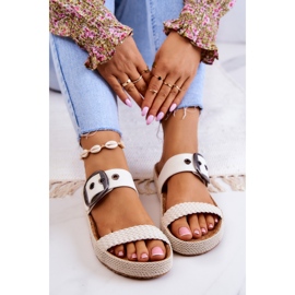 Pantuflas De Moda Con Hebilla Big Star JJ274729 Blanco 5