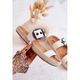 Pantuflas De Moda Con Hebilla Big Star JJ274729 Blanco 7