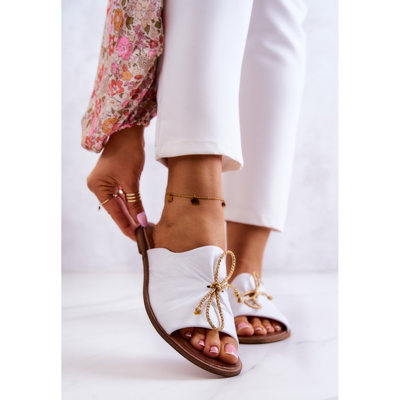 Pantuflas Mujer en Piel Nicole 2659/003 Blanco 1