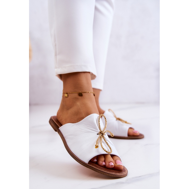 Pantuflas Mujer en Piel Nicole 2659/003 Blanco 2