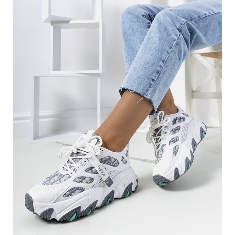 Zapatillas blancas de mujer de Melsen. blanco multicolor 1