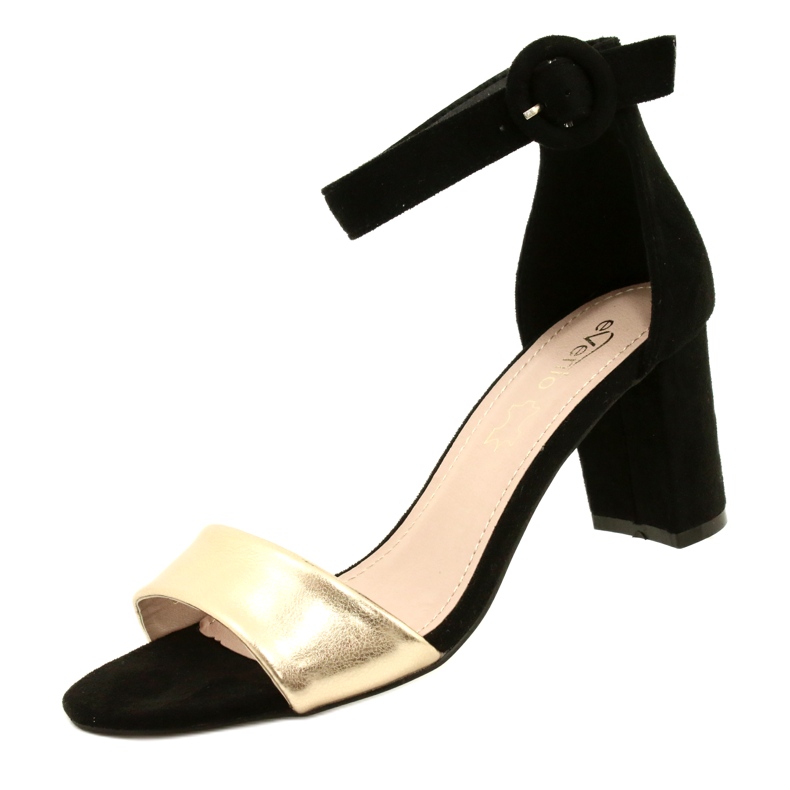 Sandalias Negras y Doradas Con Tacón Evento 20SD98-1617 negro dorado 3