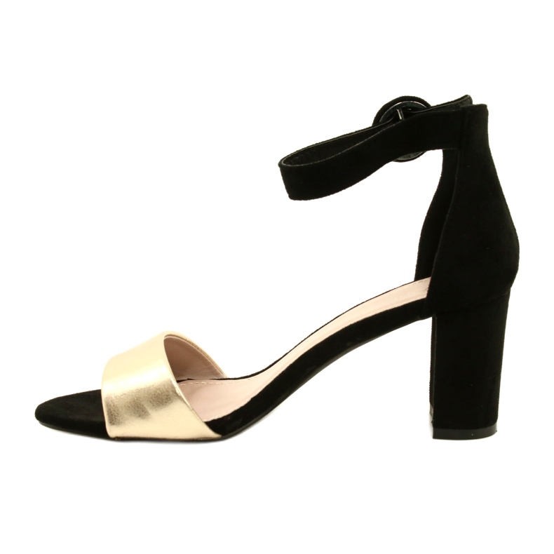 Sandalias Negras y Doradas Con Tacón Evento 20SD98-1617 negro dorado 1