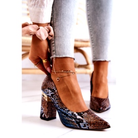 Lewski Shoes Salón Piel Lewski Snake 3117 Marrón-Azul 1