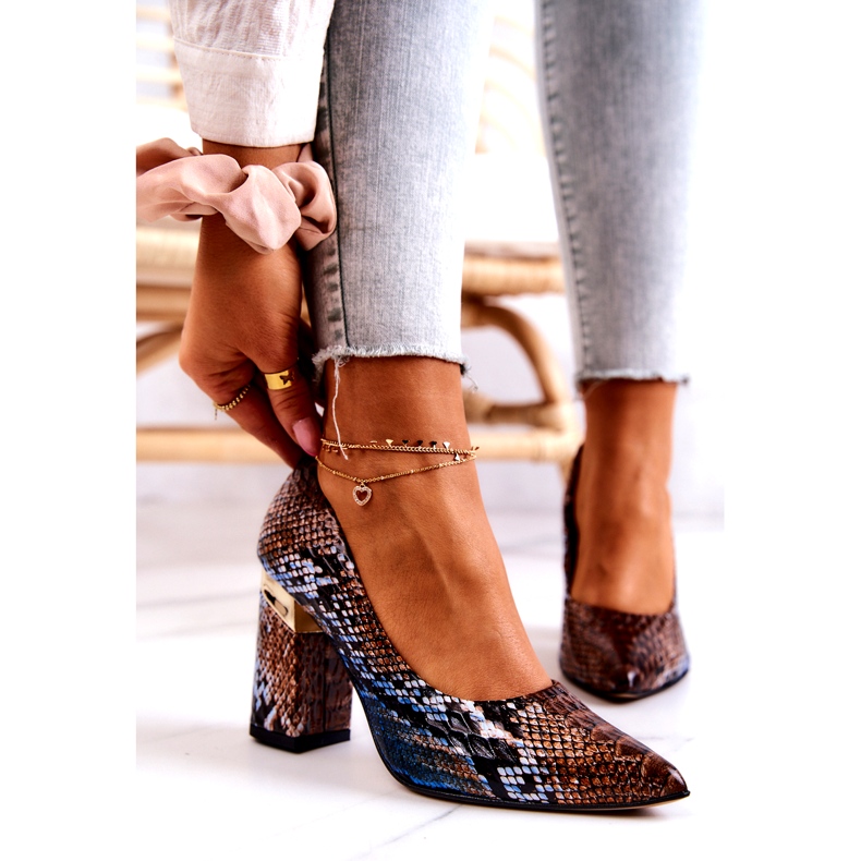 Lewski Shoes Salón Piel Lewski Snake 3117 Marrón-Azul 1