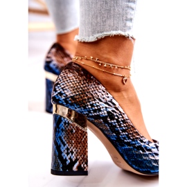 Lewski Shoes Salón Piel Lewski Snake 3117 Marrón-Azul 4