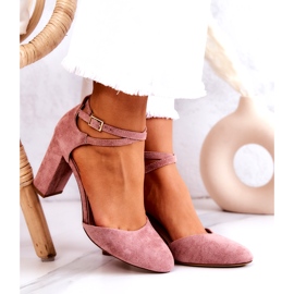 Zapatos De Salón De Ante En Un Pilar Sergio Leone SK851 Rosa 2