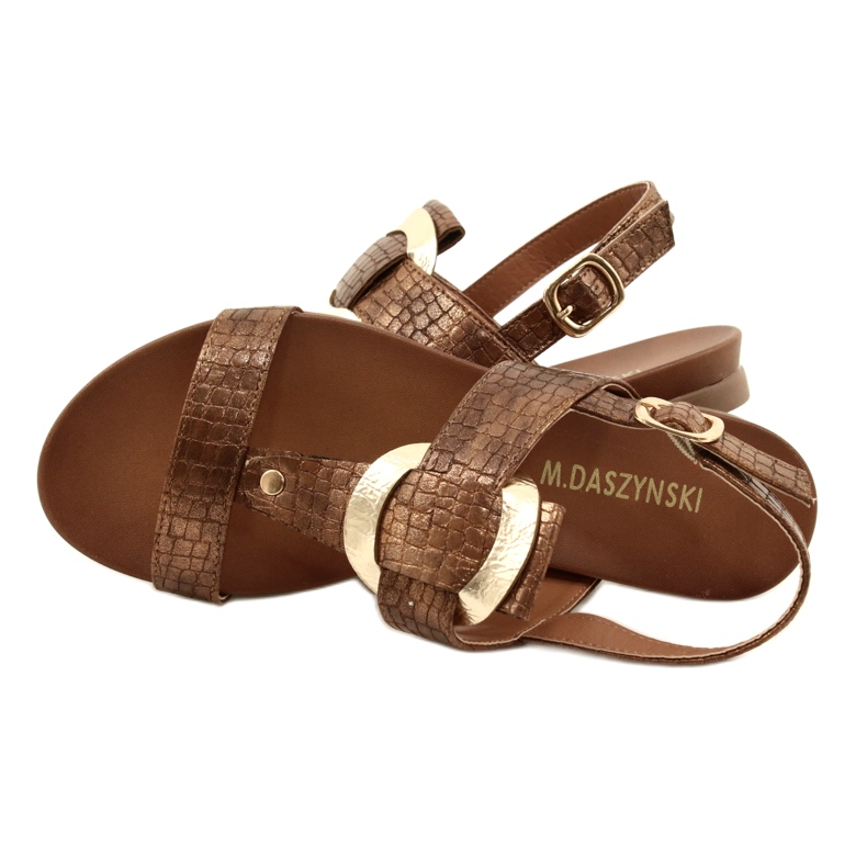 M.Daszyński Złote Kołko Daszyński Sandalias MR1958-10, marrón metalizado 4