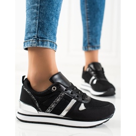Sweet Shoes Zapatillas clásicas cómodas negro plata 2
