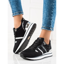 Sweet Shoes Zapatillas clásicas cómodas negro plata 3