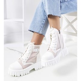 Botas blancas con parte superior calada de Potts blanco 2