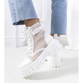 Botas blancas con parte superior calada de Potts blanco 3
