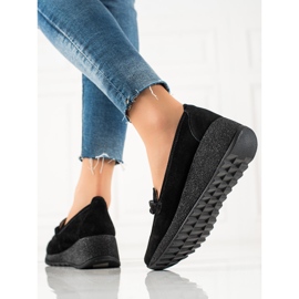 Filippo Brogues de cuero en la plataforma negro 1