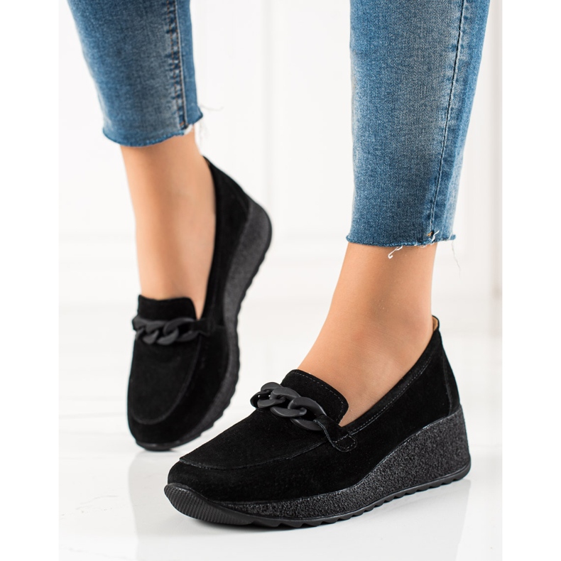 Filippo Brogues de cuero en la plataforma negro 2