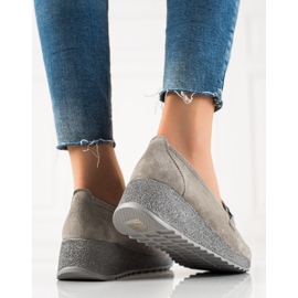 Filippo Brogues de cuero en la plataforma gris 1